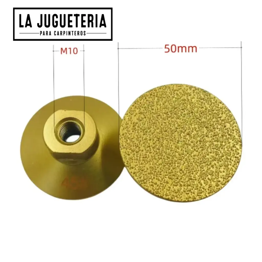 Cabezal diamantado Grano 45 – Disco de desbaste para biseles en mármol, granito y cuarzo (M10, 50 mm)