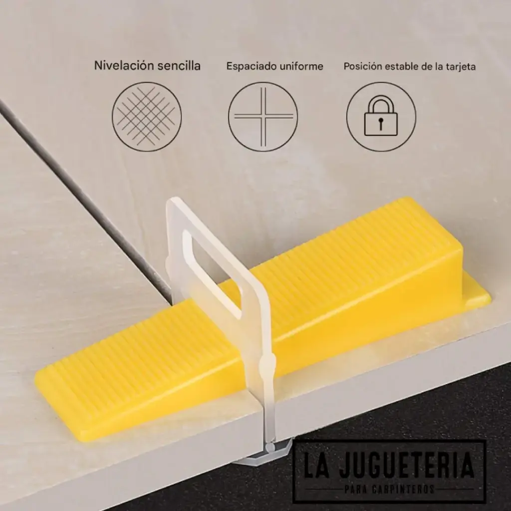 Kit de Nivelación para Baldosas 1 mm – 100 Clips + 100 Cuñas Reutilizables para Instalación Precisa