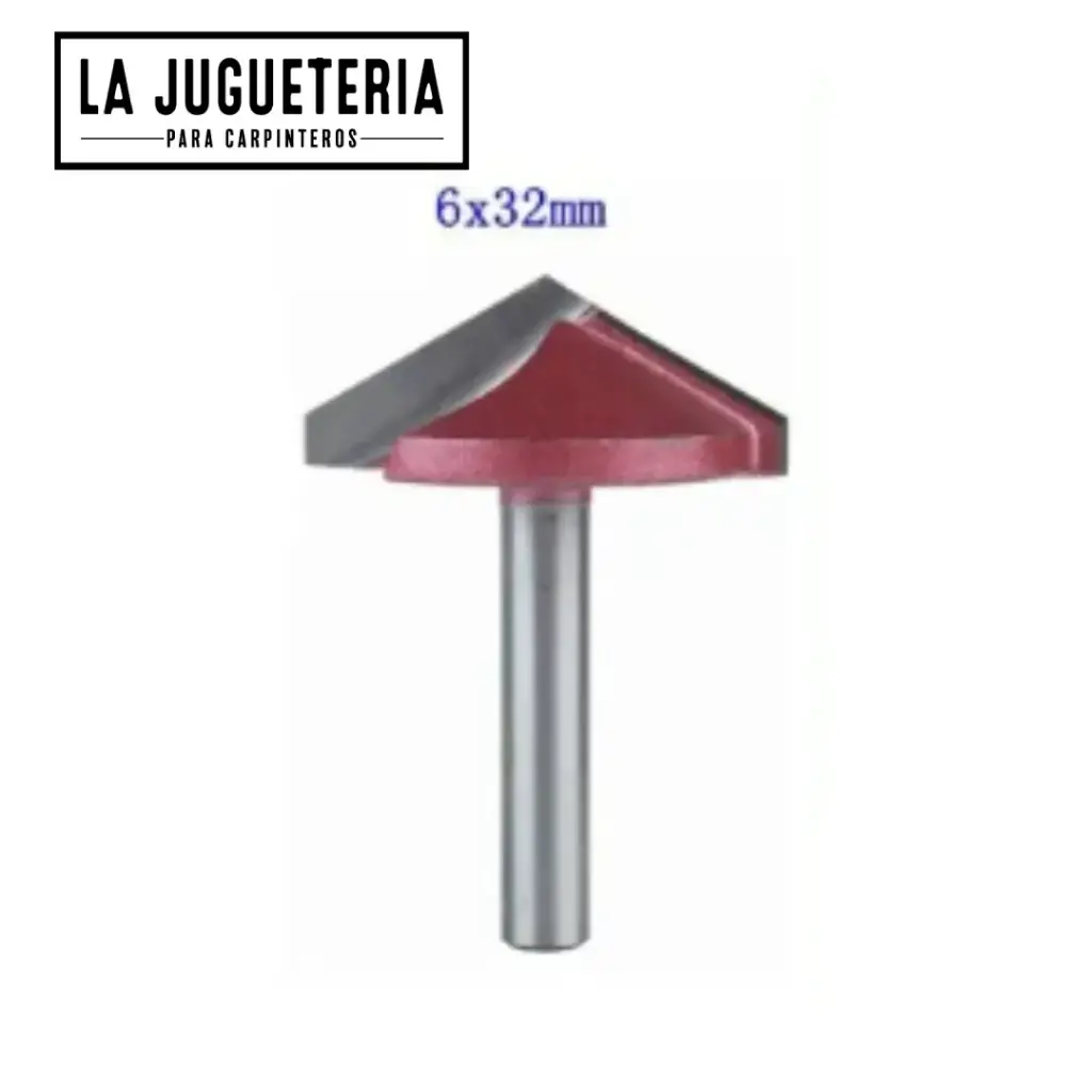 Fresa en V 120° para CNC – Diámetro de corte 32 mm, mango 1/4 Ref: P111