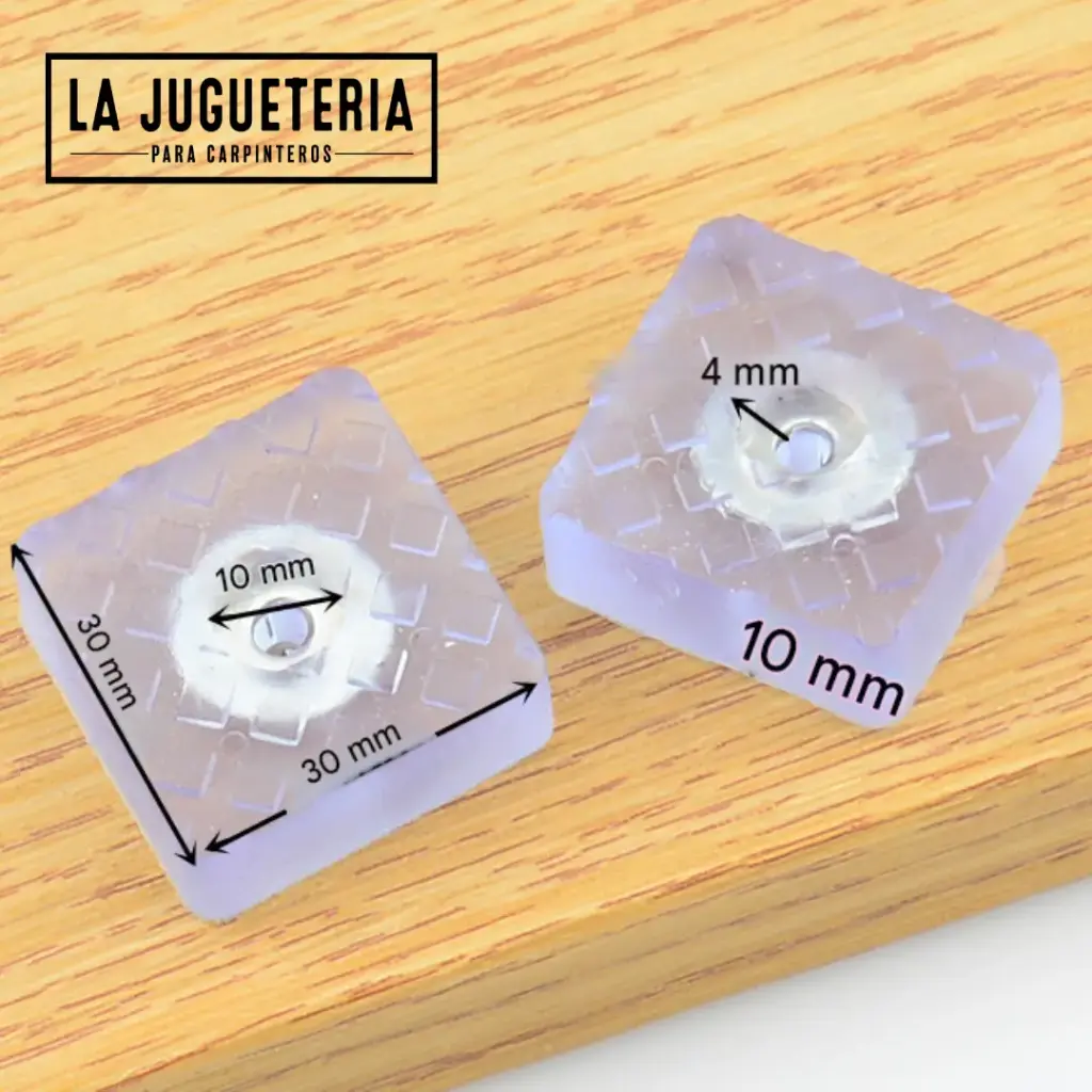 Topes de Silicona Transparente 30×30 mm – 4 mm de Grosor