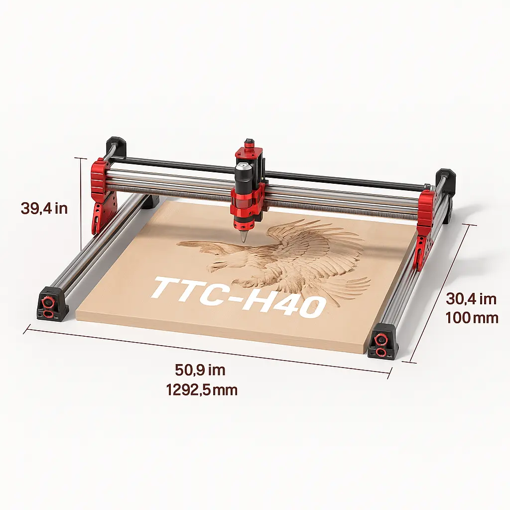 [A2067] TTC-H40 CNC Router Machine área de grabado de 1000 x 1000 x 100 mm