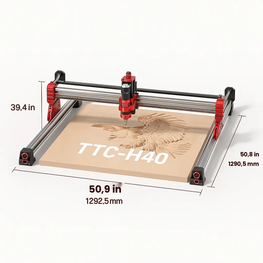 [A2067] TTC-H40 CNC Router Machine área de grabado de 1000 x 1000 x 100 mm