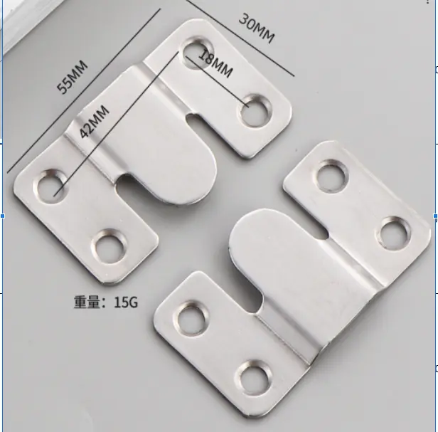 Herraje de Unión Oculta en Acero inox (55mm) | Conector para Camas, Sofás y Paneles