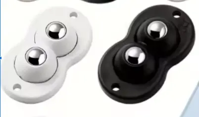 [A2074] Pack de 4 Ruedas universales autoadhesivas, ruedas circulares de plástico, ruedas autoadhesivas  | Doble Bola: 5.3cm*2.9cm