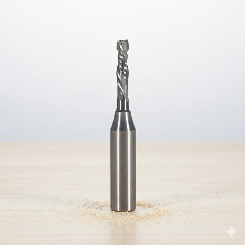 Fresa Tideway A9 Espiral de Compresión TCT de 2 Filos para CNC y Router - Vástago 1/2" | Diámetro 6mm x Largo 28mm Ref:G119