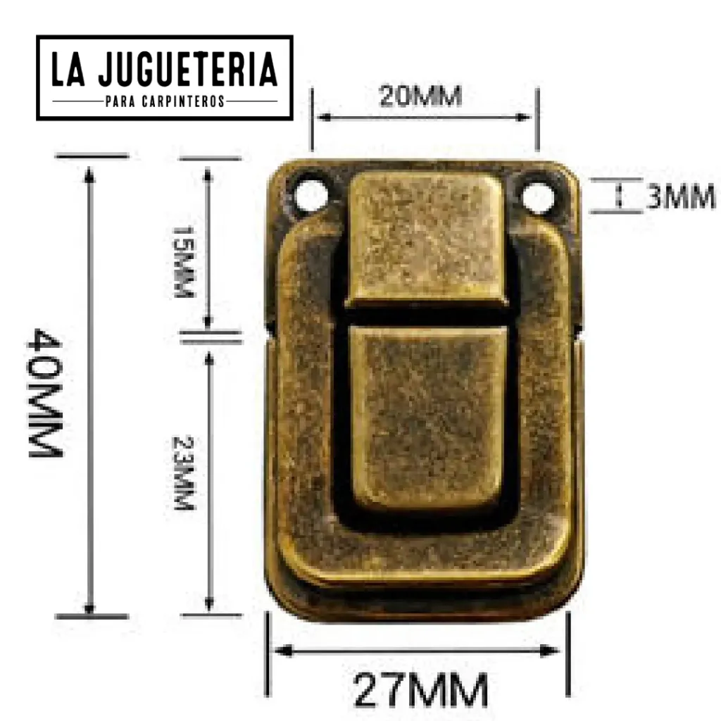 Cierre Decorativo para Cajas Bronce - Grande 40mm