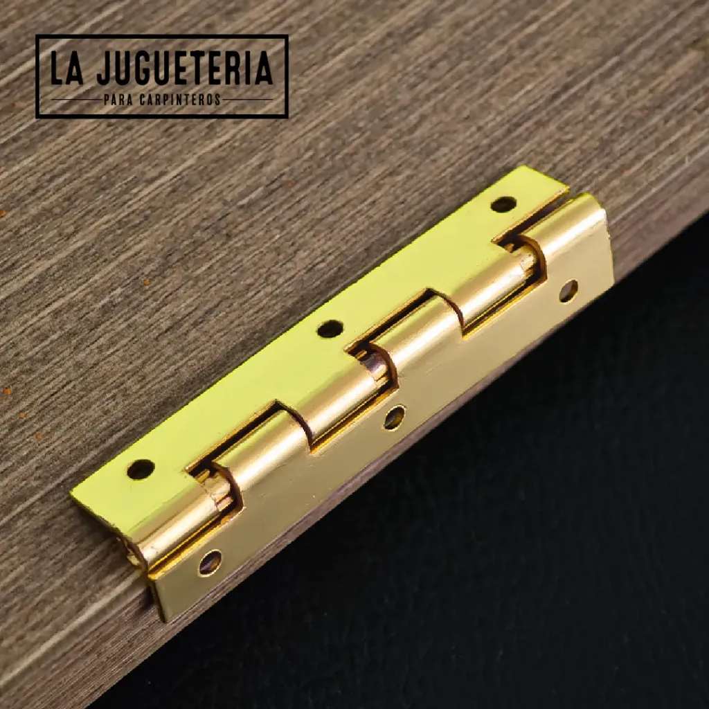 Bisagra Decorativa de Hierro Dorado para Cajas y Estuches - 56mm