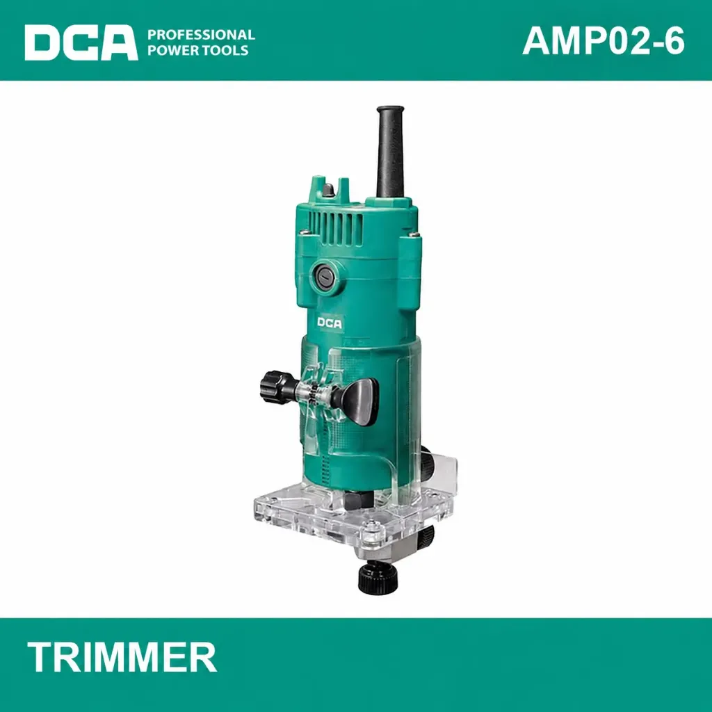 Router Trimmer DCA AMP02-6 300W 1/4" - Rebajadora de Cantos con Base Acrílica