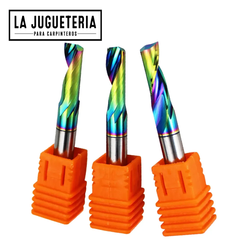 [A2136] Fresa CNC para Aluminio end Mill acabado (1 Filos) 3.175*3.175*8*38 Ref: V31
