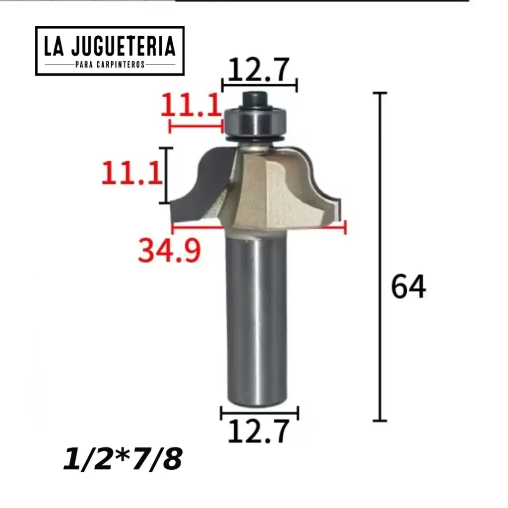 Fresa Router Ogee Romano con Rodamiento - Vástago 1/2"*7/8 para Molduras Decorativas Ref: G132