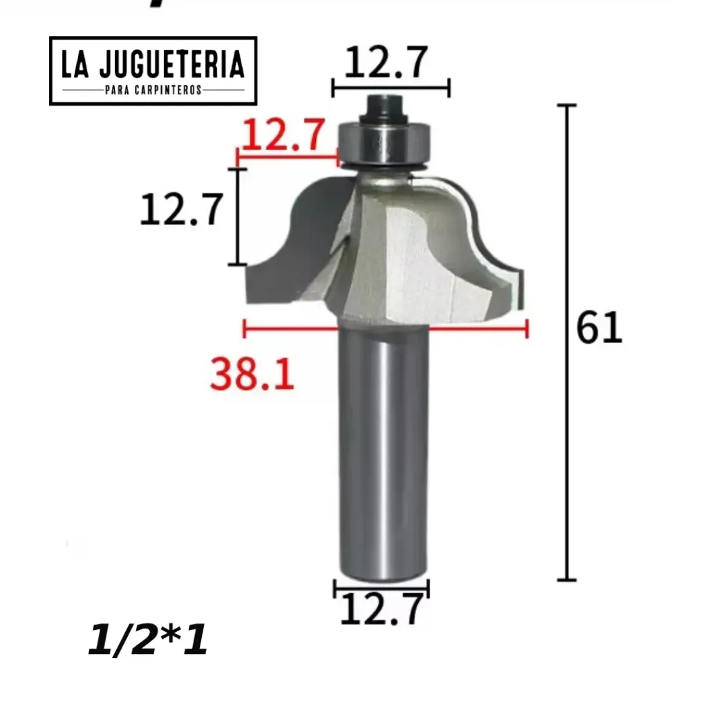 [A2166] Fresa Router Ogee Romano con Rodamiento - Vástago 1/2"*1" para Molduras Decorativas Ref: G133