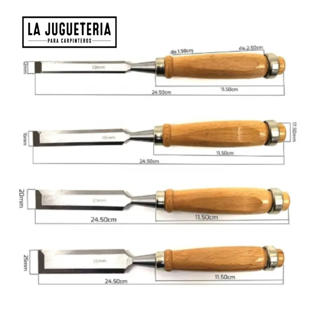 Juego de formones para carpintería, mango de cromo vanadio , para artesanía de carpintería, 4 piezas