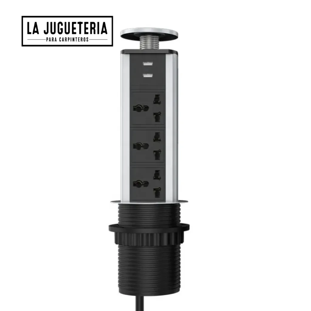 Enchufe elevable , oculto con 2 USB y 3 tomas 110V