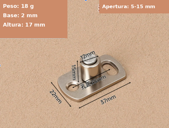 Guía de Suelo Pivotante para Puerta Granero - Estándar 18g - Inox + Nylon - Apertura 5-15mm