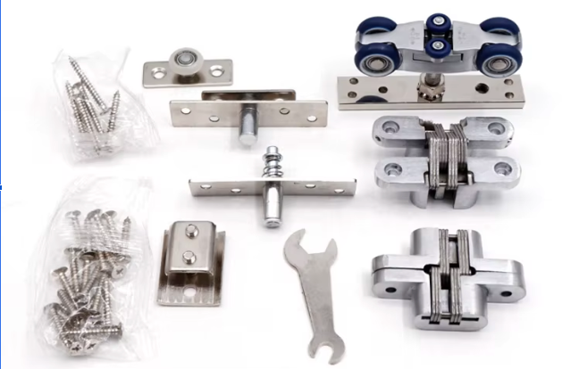 Kit Completo de Herrajes para Puerta Plegable Bifold - Carros + Bisagras Invisibles + Tornillería + Llave