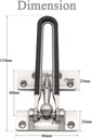 Cerrojo de Seguridad de Hotel con Barra Pivotante de Goma - Acero Inox Cepillado - Anti-Marcas