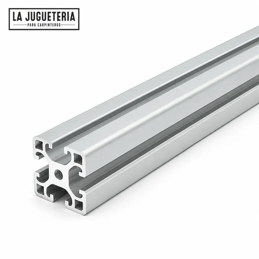 Perfil de aluminio 4040 - 100 cm. Tipo T. Color plata