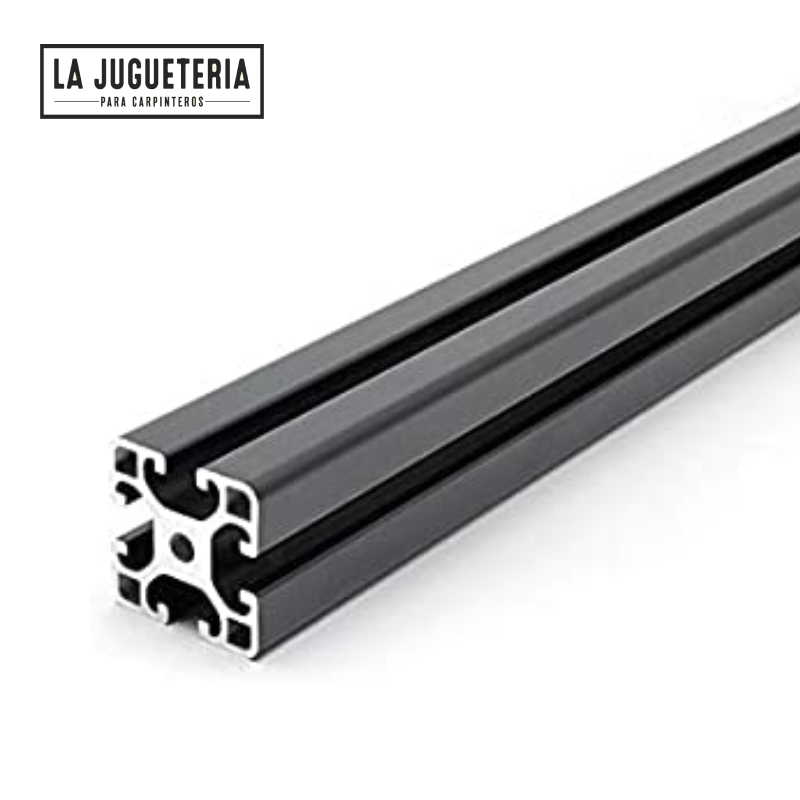 Perfil de aluminio 4040 - 100 cm. Tipo T. Color plata