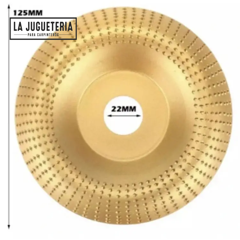 Disco escofina abrasivo para madera de 125 mm  para tallado de madera. Color negro
