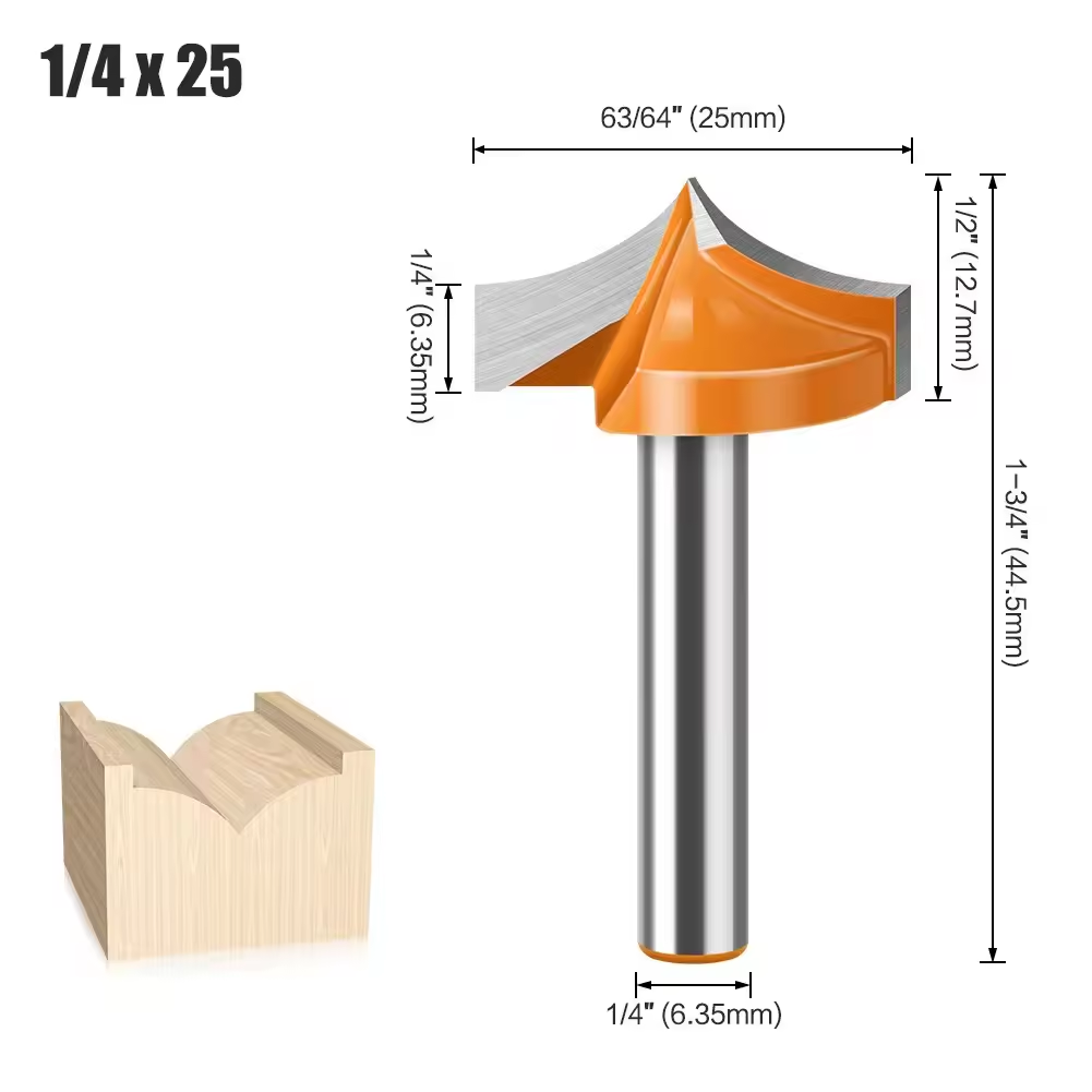 Broca de Inglete de Bloqueo 45° (L-N017-1) – Vástago 1/4" – 1/4×25mm Ref: P135