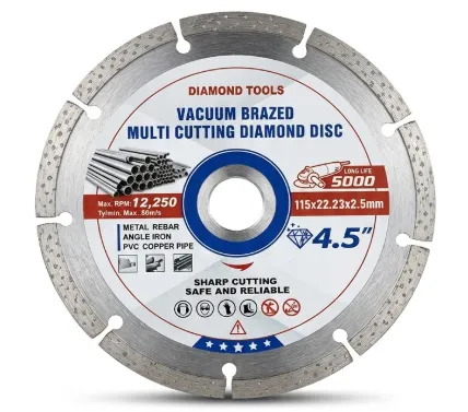 Disco Diamantado Multi-Cutting Vacuum Brazed 4.5" (115mm) — Para Metal, PVC y Compuestos — 12.250 RPM