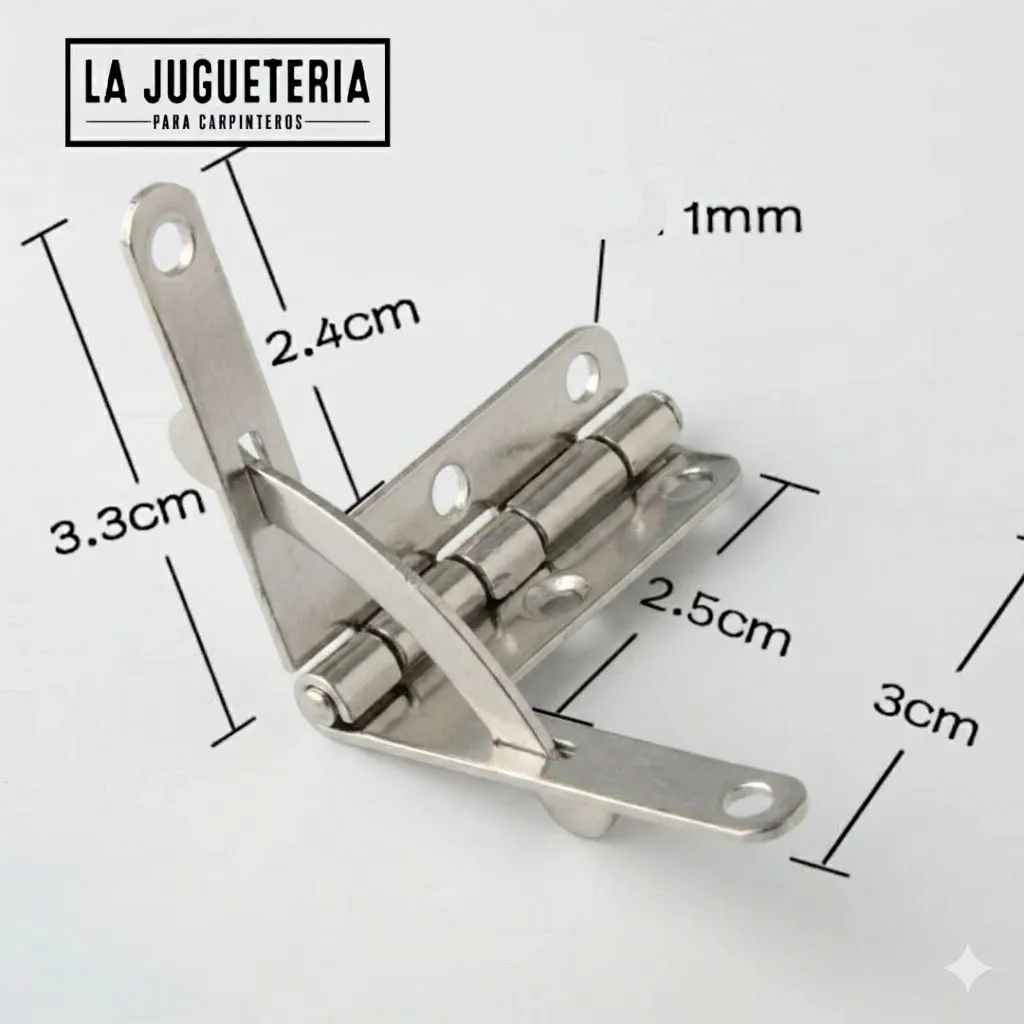 Bisagras de latón macizo para cajas y joyeros de madera - Color Plateado