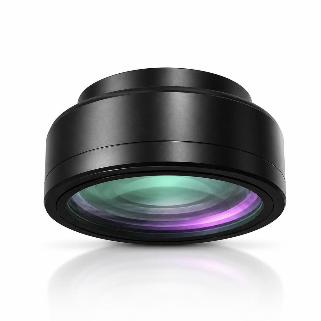 [LENS-150] Lente F-Theta 150 × 150 mm para Láser de Fibra — Área Intermedia