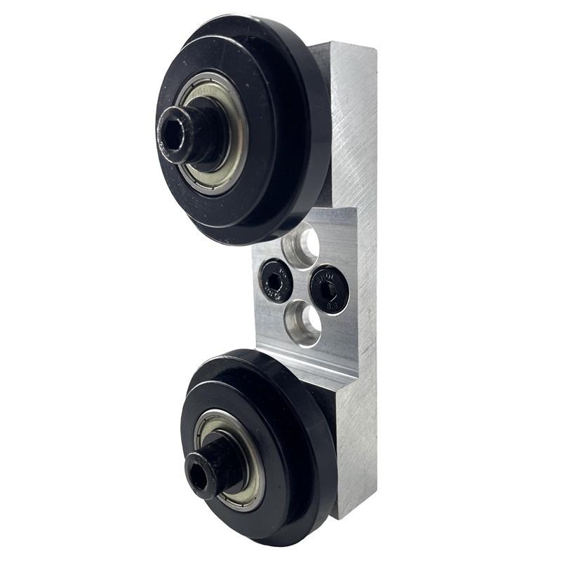 [A2380] Conjunto de doble rodillo para perfil de aluminio 4040 - Soporte con ruedas para guías lineales y rieles