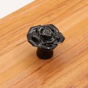 Pomo / tirador cerámico. 40 mm × 34 mm. Modelo: Rosa negra