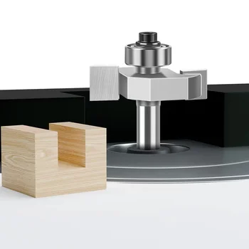 [A2416] Fresa de ranurado en T (T-slot)  carburo YG8, doble filo con rodamiento — vástago 1/2" x corte 1/4" Ref: G143