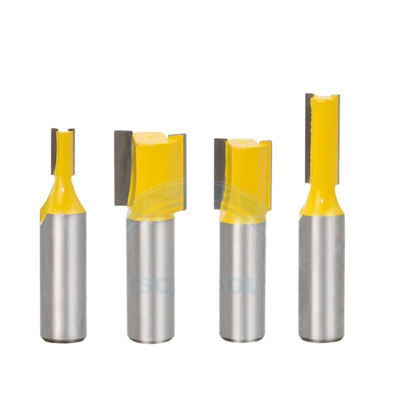 [A2432] Fresa recta L-N039 — vástago 1/2", SET 4 pzs: 1/4×1/2, 3/8×3/4, 5/8×5/8 y 3/4 (Set limpiafondos YG6) Ref: G150