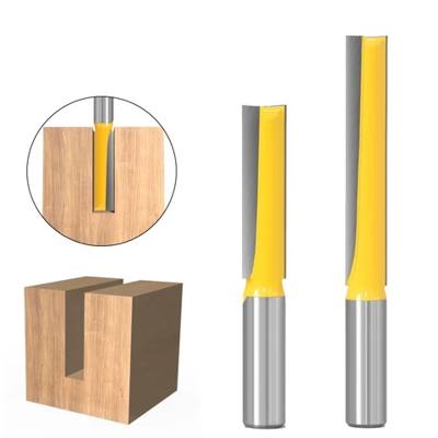 Fresa recta vástago 1/2", Ø 3/8" × 50 mm (Recta alargada 2 flautas TCT) Ref: G151