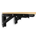 Soportes o escuadras plegables para estantes de acero inoxidable 16" - Set de 2 unidades - Negro