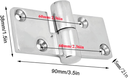 Bisagra desmontable de acero inoxidable 316 pulido espejo 90 × 38 mm - Lado Izquierdo
